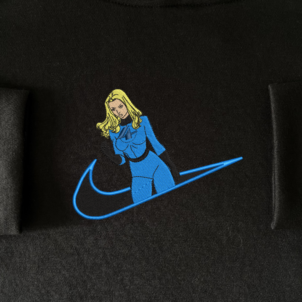 Invisible Woman Embroidered Hoodie Black (1)