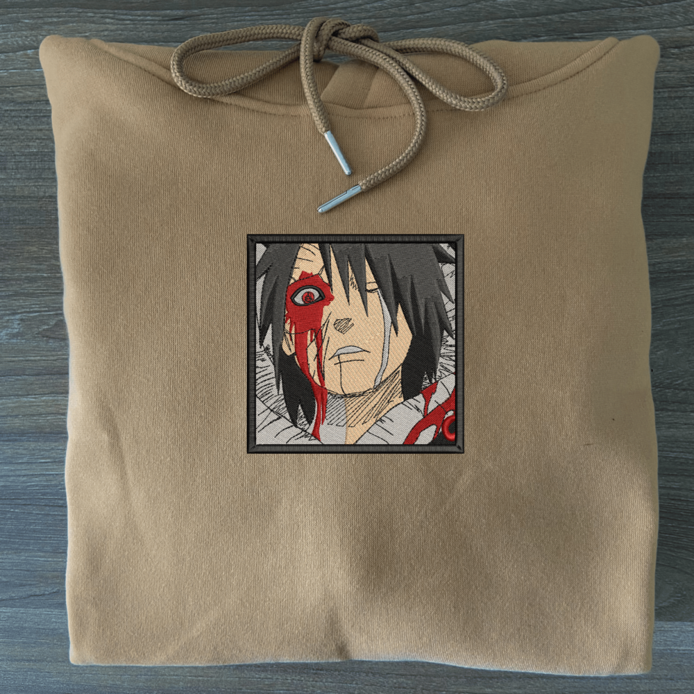 Obito's Rage Art Embroidered Hoodie Sand (3)