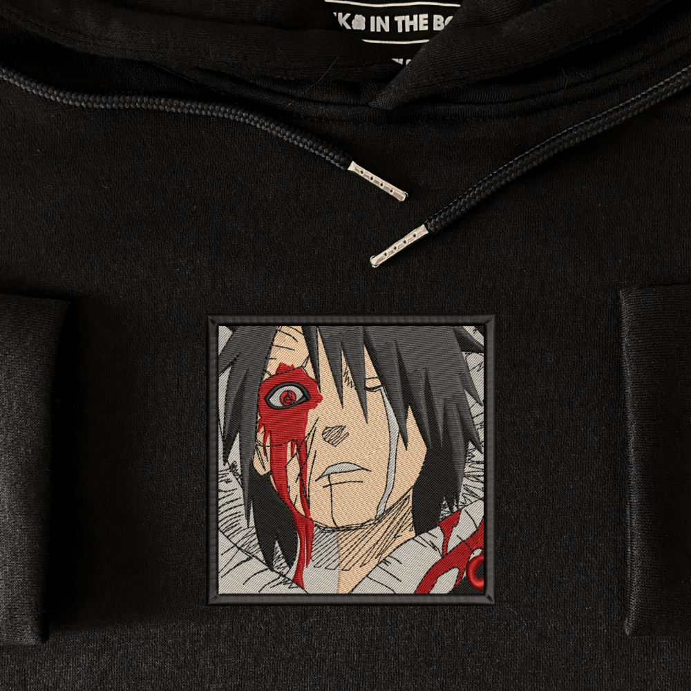 Obito's Rage Art Embroidered Hoodie Black (4)