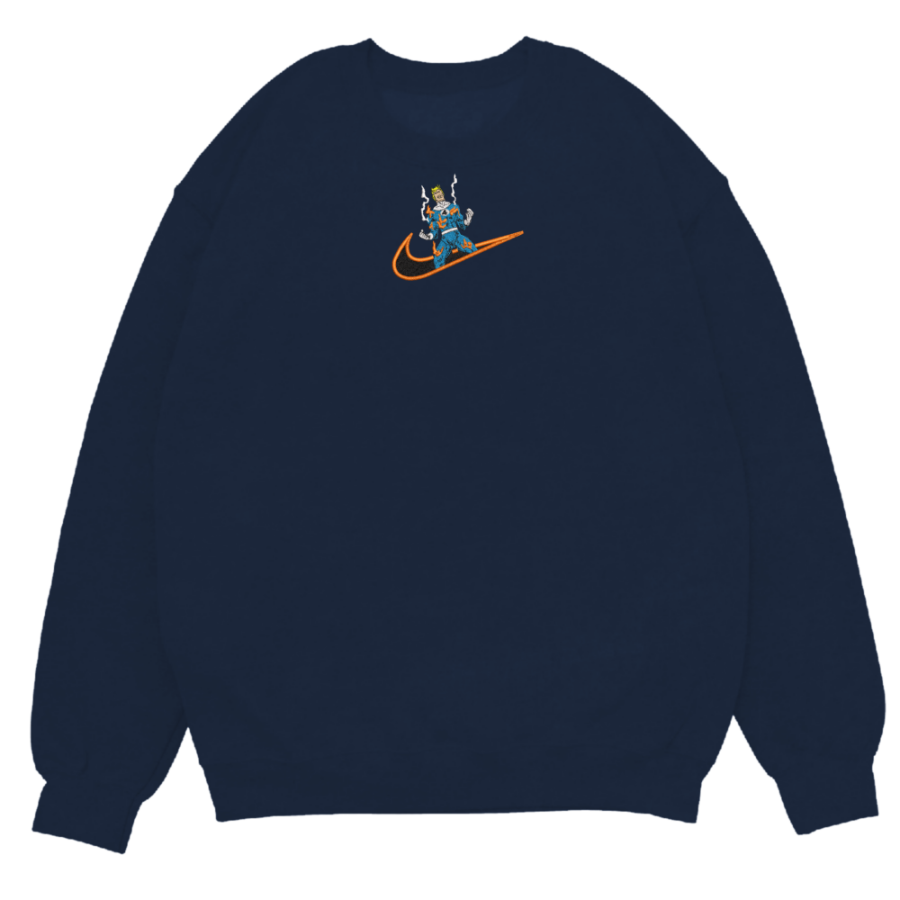 Flame on Embroidered Sweatshirt Navy