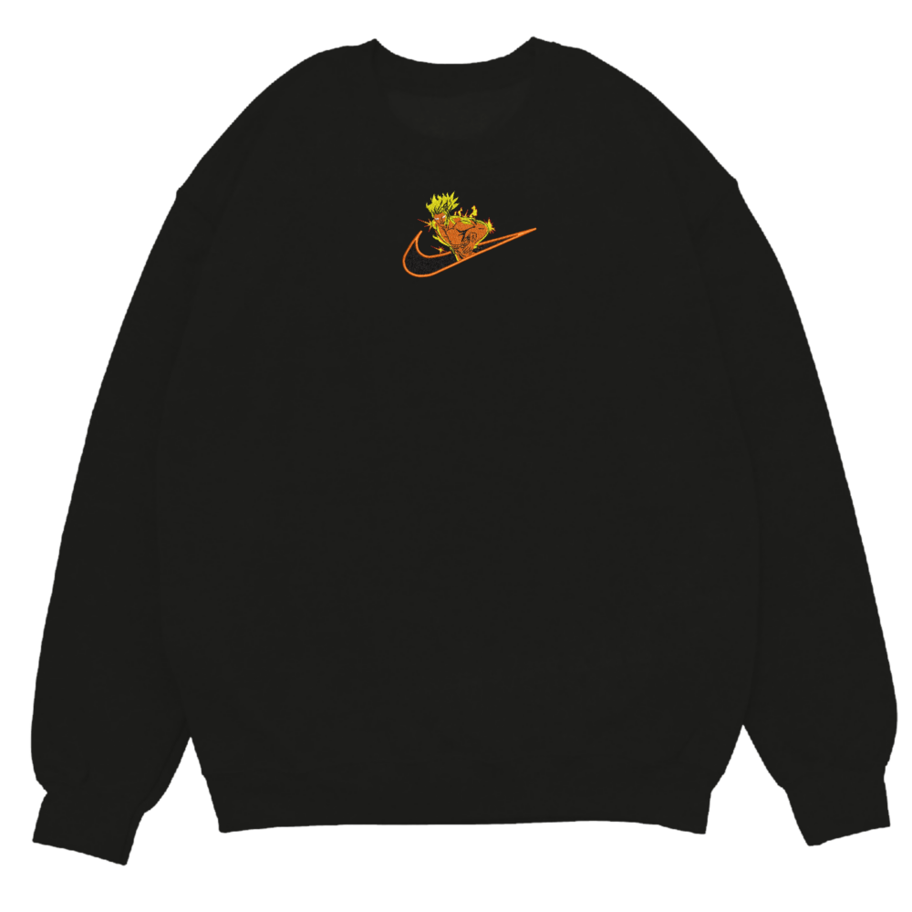 Flaming Hero Embroidered Sweatshirt Black