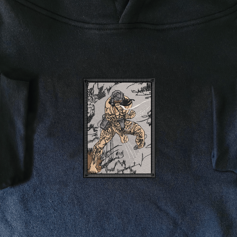 weapon X wolverine Art Embroidered Hoodie Navy (1)