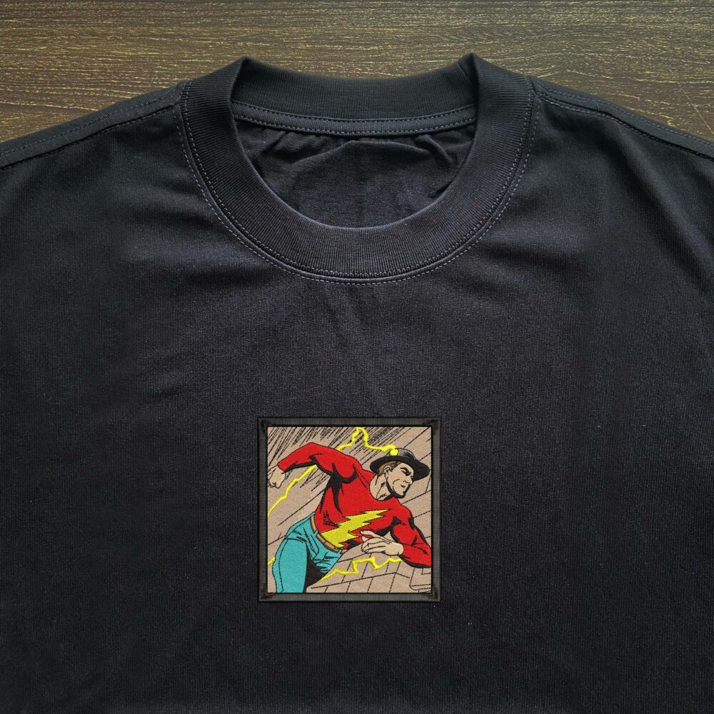 Golden Age The Flash Art Embroidered T shirt (3)