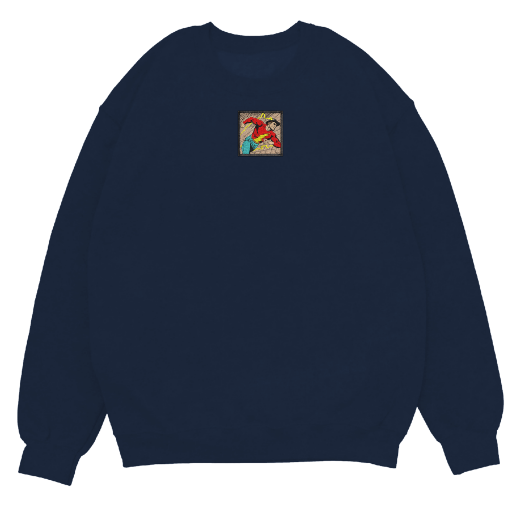 Golden Age The Flash Art Embroidered Sweatshirt Navy