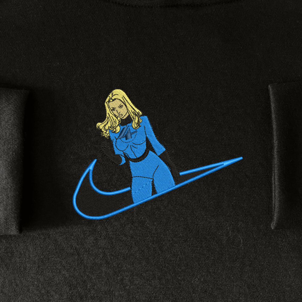 Invisible Woman Embroidered Hoodie Black (1)