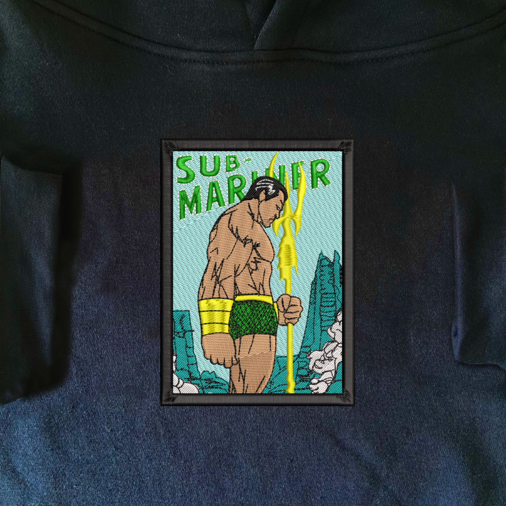 Sub Mariner Art Embroidered Hoodie Navy (1)