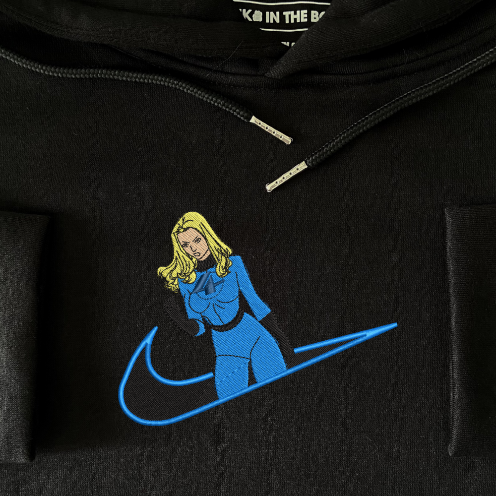 Invisible Woman Embroidered Hoodie Black (4)