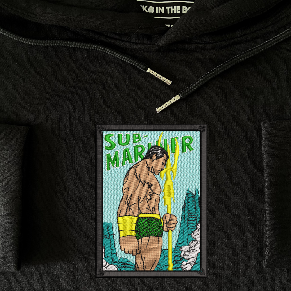 Sub Mariner Art Embroidered Hoodie Black (4)