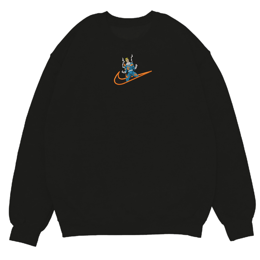 Flame on Embroidered Sweatshirt Black