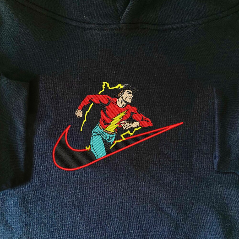 Golden Age The Flash Embroidered Hoodie Navy (1)