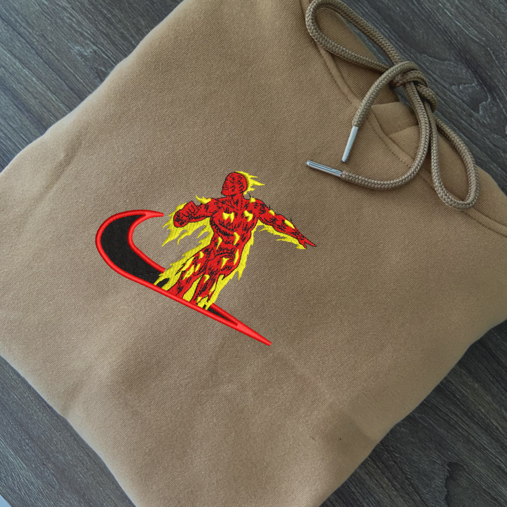 Human Torch Embroidered Hoodie Sand (3)