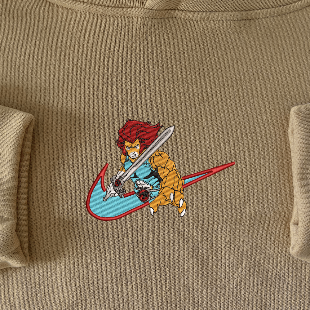 Fierce Warrior Embroidered Hoodie Sand (1)