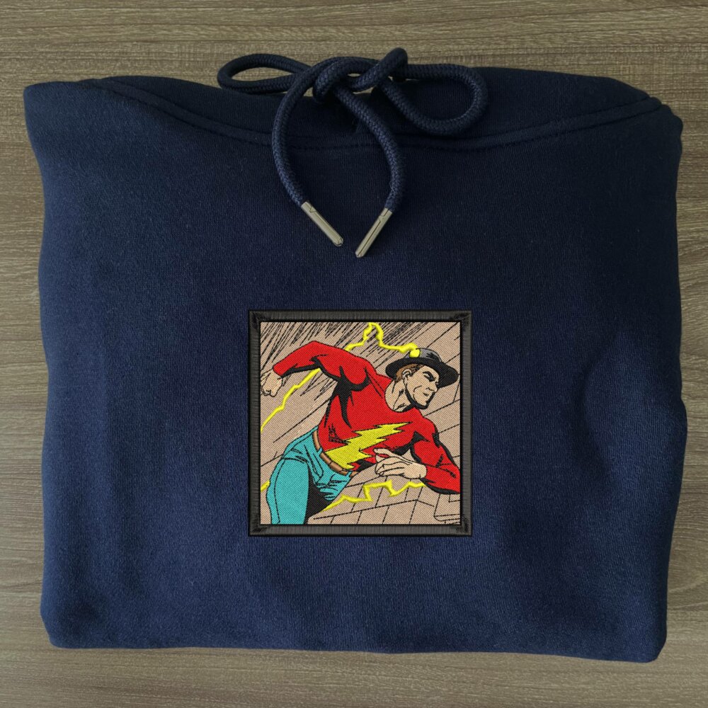 Golden Age The Flash Art Embroidered Hoodie Navy (3)