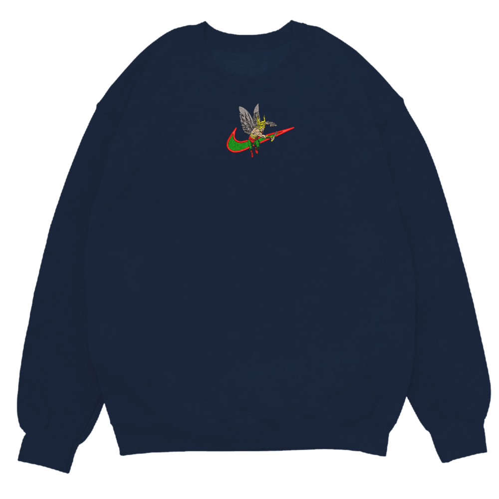 Winged Warrior Embroidered Sweatshirt Navy