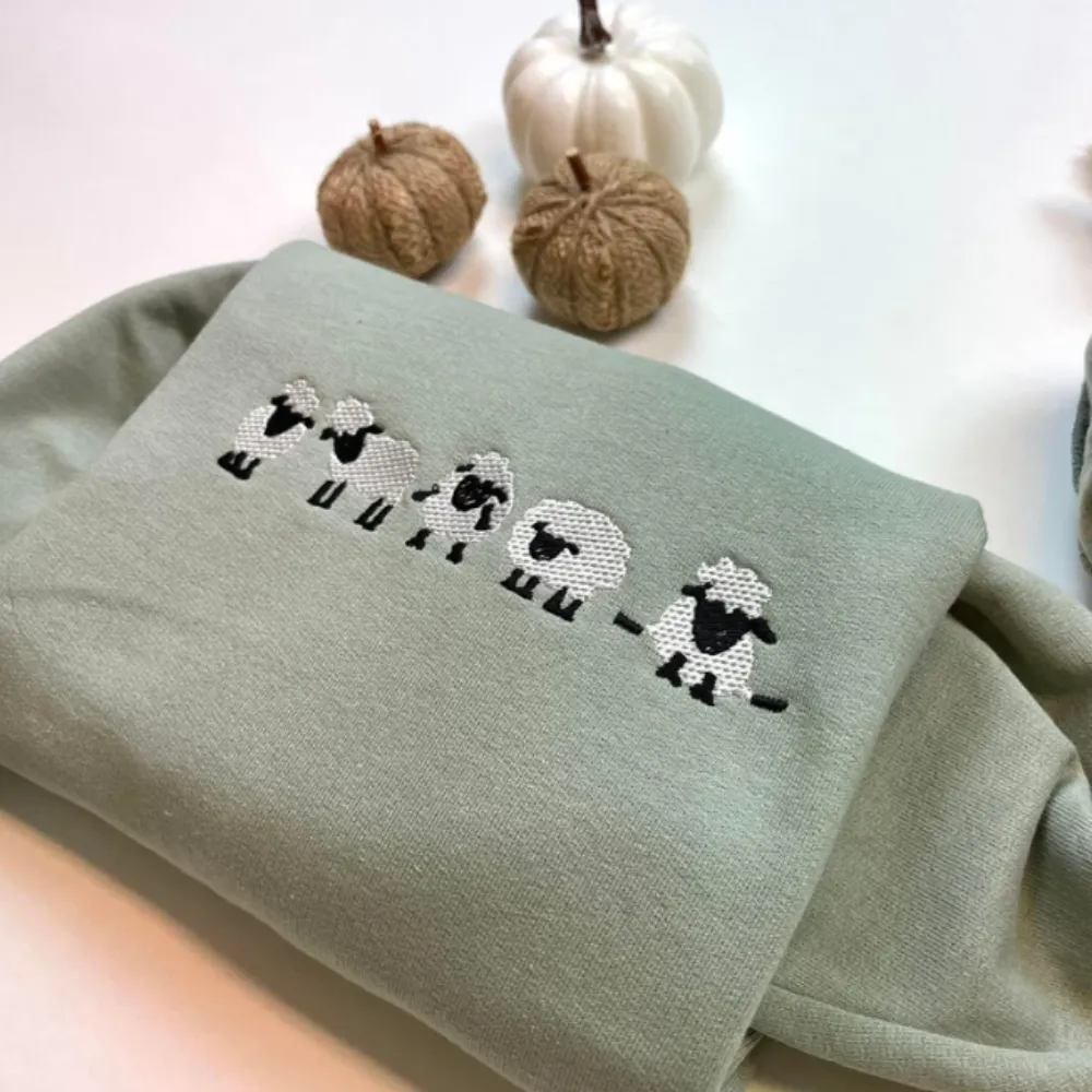 Sheep Embroidered Sweatshirt