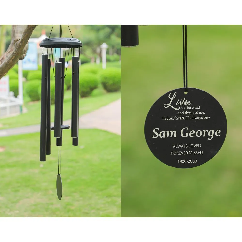Personalized Listen to the Wind Memorial Chime, Circle Personalized Memorial Wind Chime