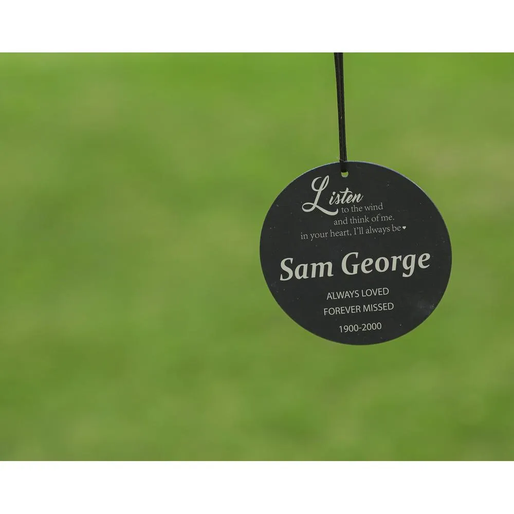 Personalized Listen to the Wind Memorial Chime, Circle Personalized Memorial Wind Chime