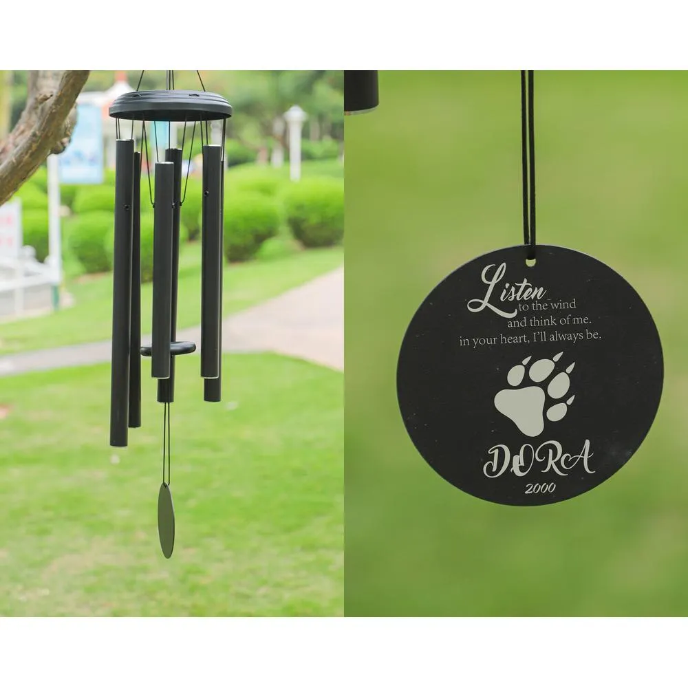 Personalized Listen to the Wind Memorial Chime, Pet Memorial Wind Chime Circle Shape