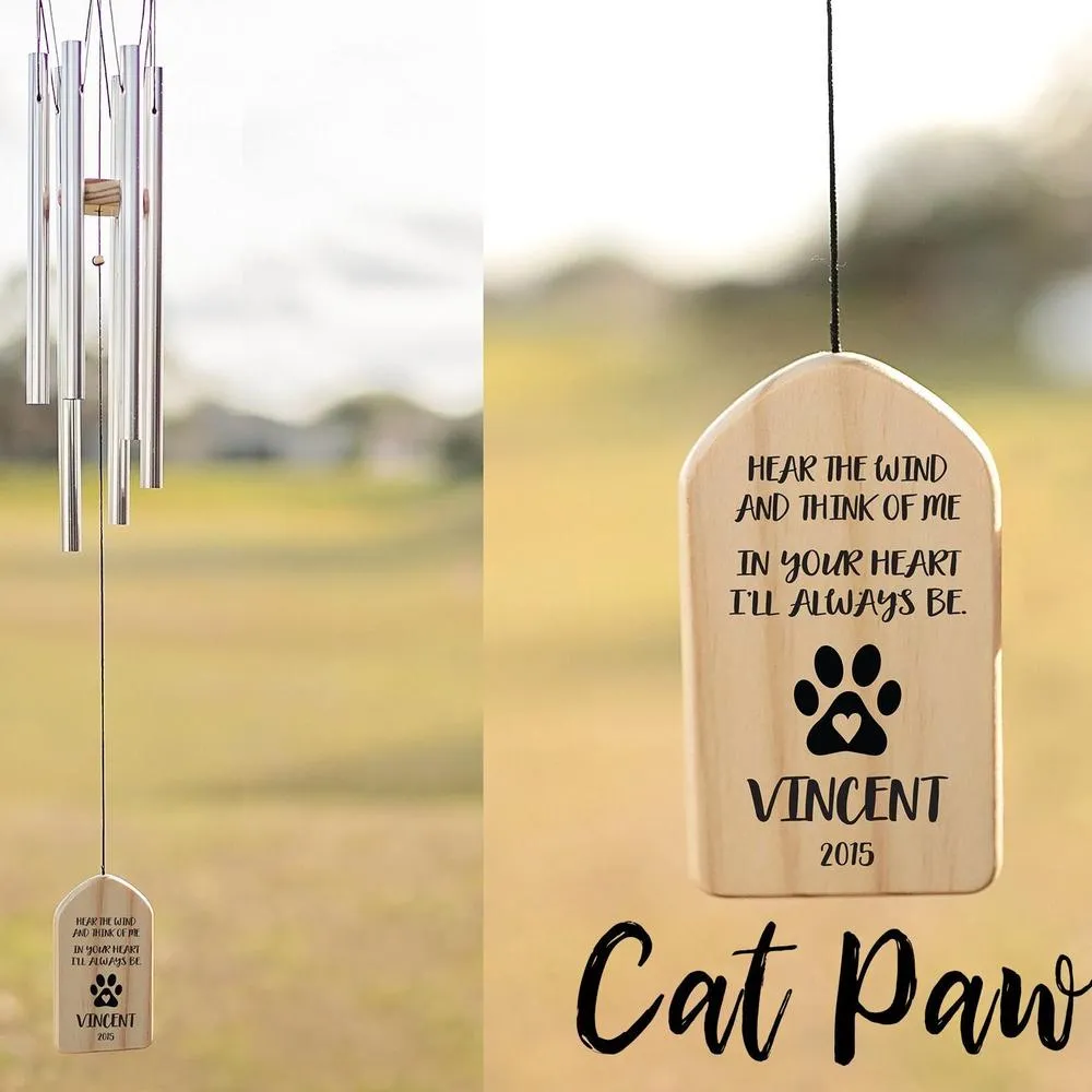 Wind Chimes, Personalized Pet Memorial Gift Chime, Always in Your Heart