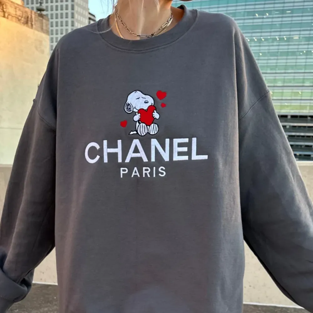 Loving Snoopy Chanel Embroidered Sweatshirt