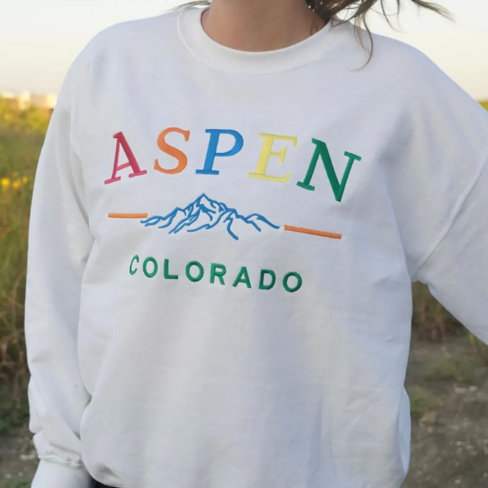 Aspen, Colorado Embroidered Sweatshirt