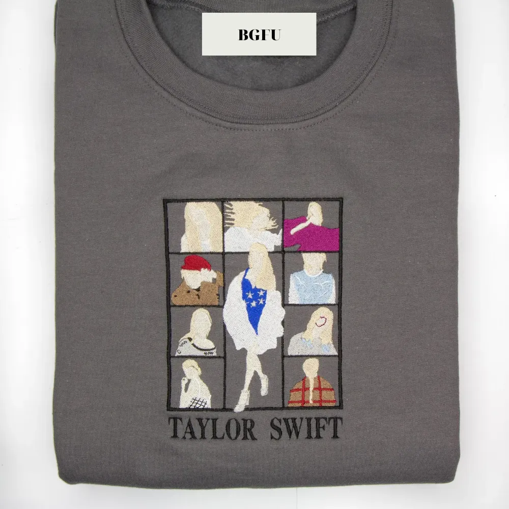 Taylor Swift Album Covers Embroidered Sweatshirt  - TM