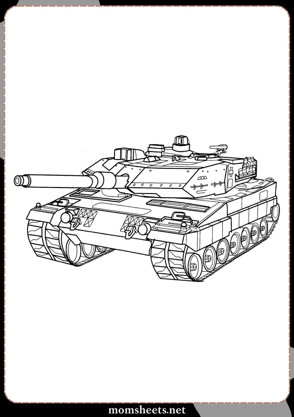 Army Tank Coloring Page | worksheets | Momsheets.net