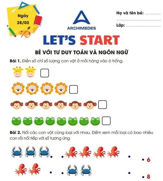 Phiếu Bài Tập, Trải Nghiệm Let’S Start Archimedes