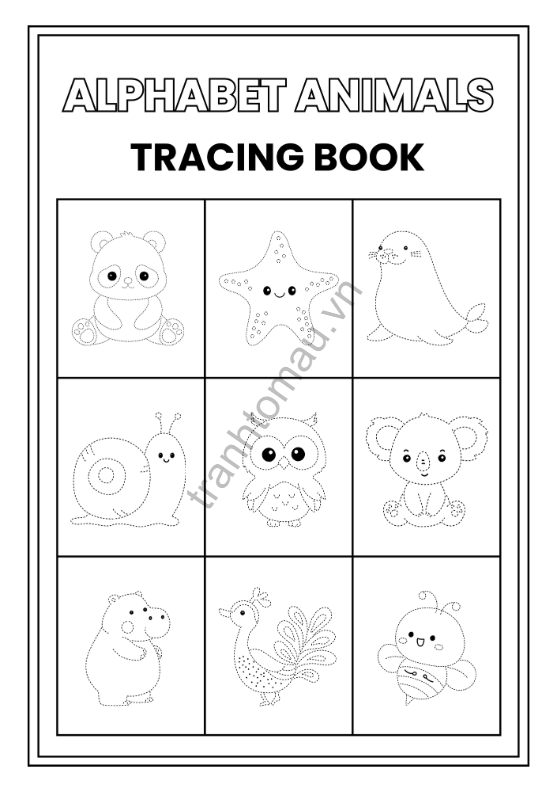 Tô Màu Tập Viết Chữ Alphabet Animals Tracing And Coloring Booklet
