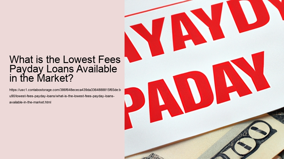 What is the Lowest Fees Payday Loans Available in the Market?