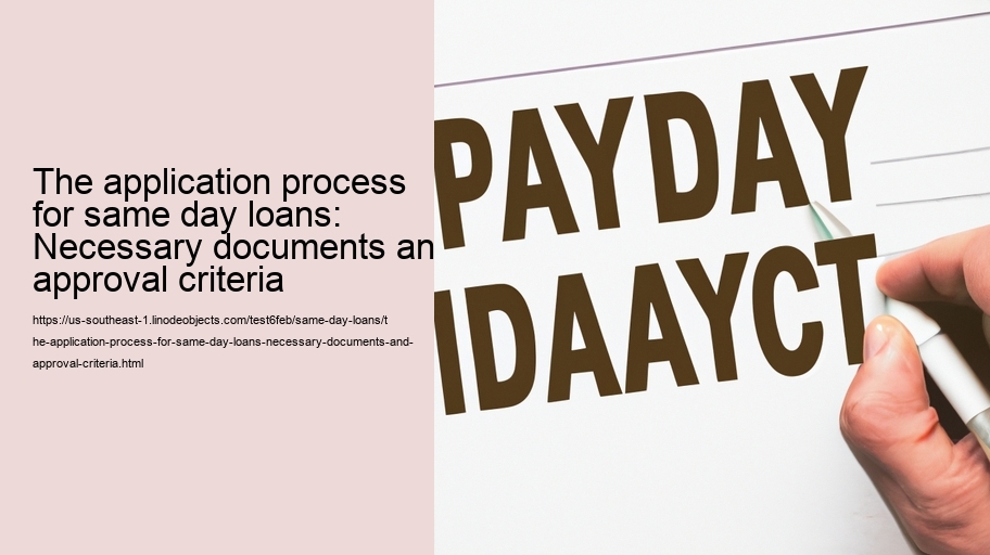 The application process for same day loans: Necessary documents and approval criteria
