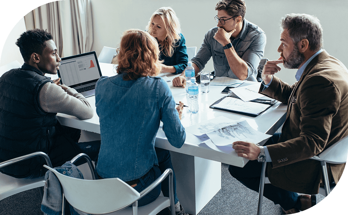 executive consultant explaining a business compliance plan