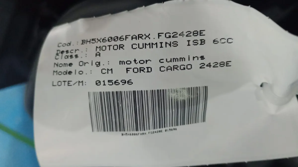 015696 MOTOR CUMMINS ISB 6CC ,FORD CARGO 2428 2