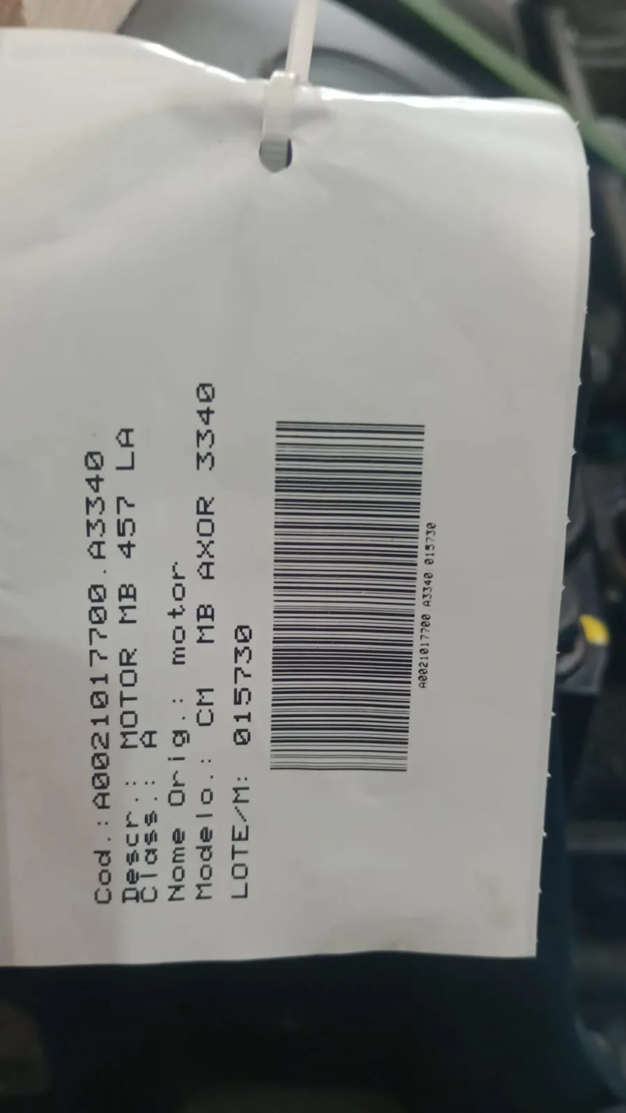 015730 MOTOR MB 457 EURO III, AXOR 3340 2