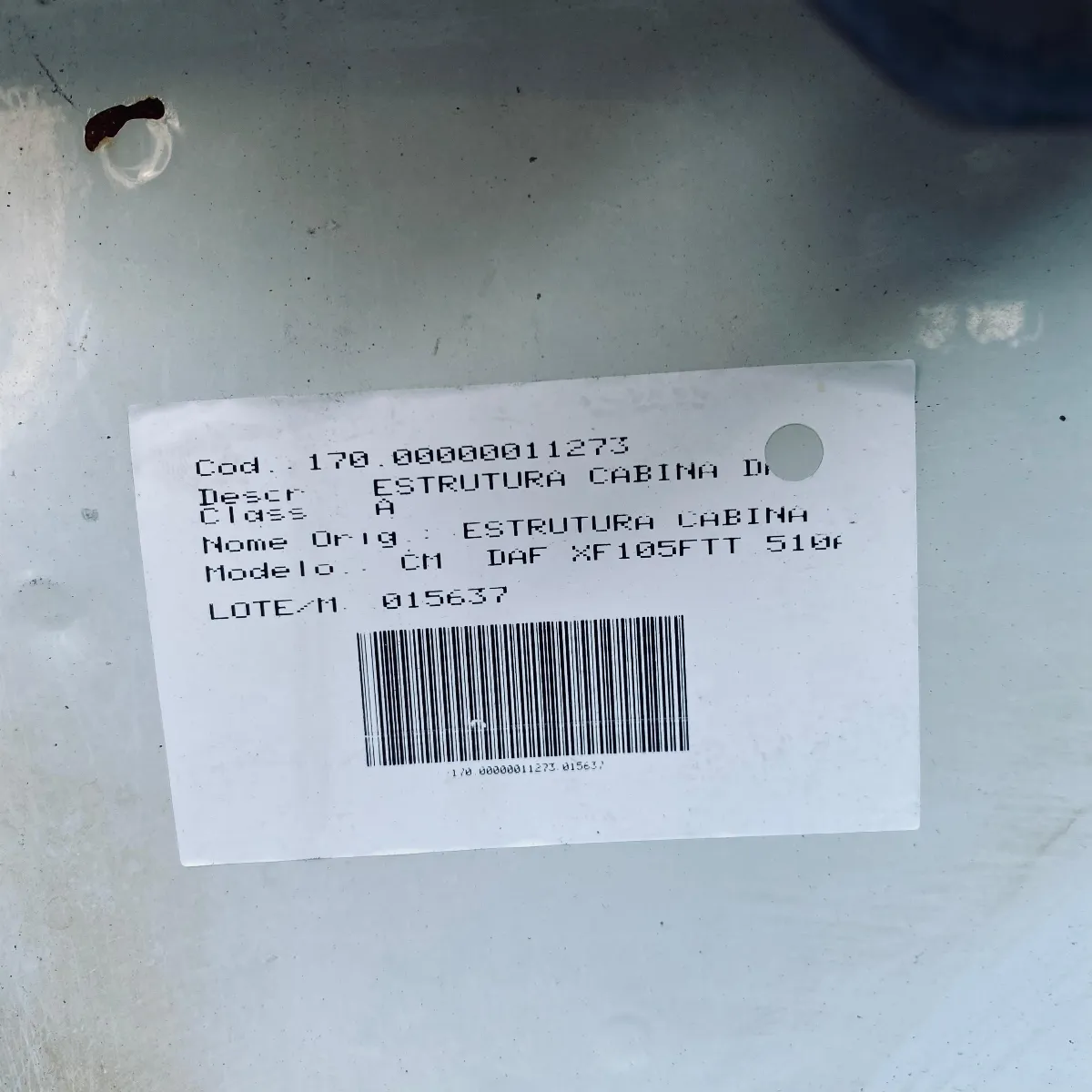 ESTRUTURA CABINA DAF XF105FTT 510 4