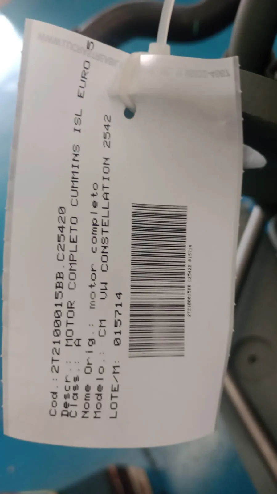 MOTOR CUMMINS ISL VW 25.420 2