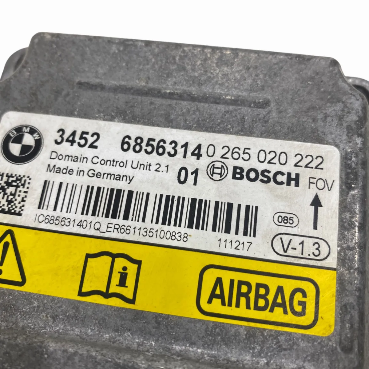 Módulo Airbag Bmw 116i 118i 120i F20 2012 À 2016 6856314 2