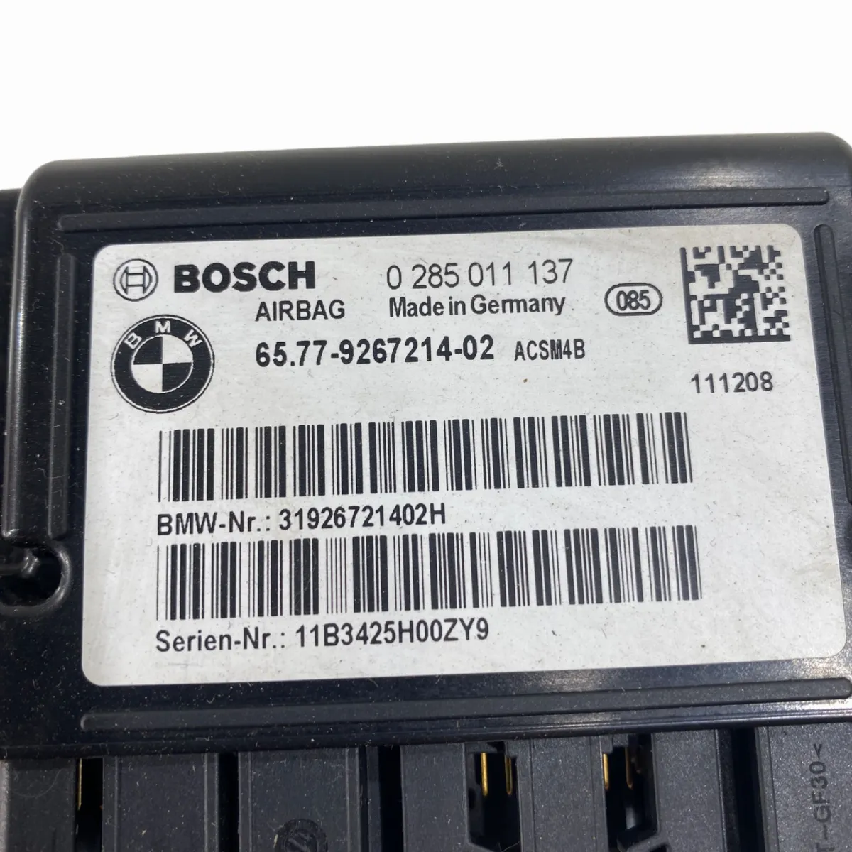 Módulo Airbag Bmw 116i 118i 120i F20 2012 À 2016 9267214 4