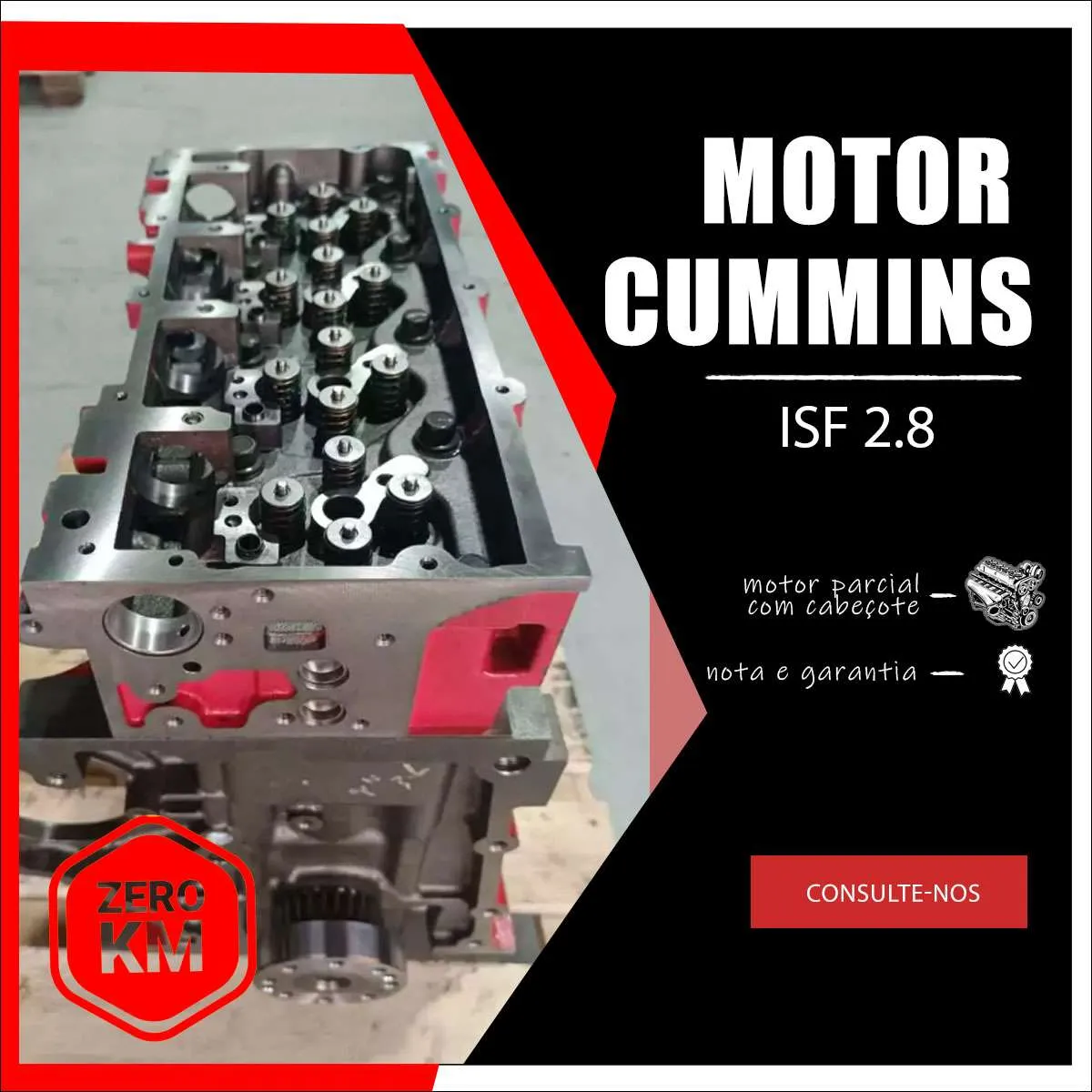 Motor Cummins ISF 2.8 novo com cabeçote