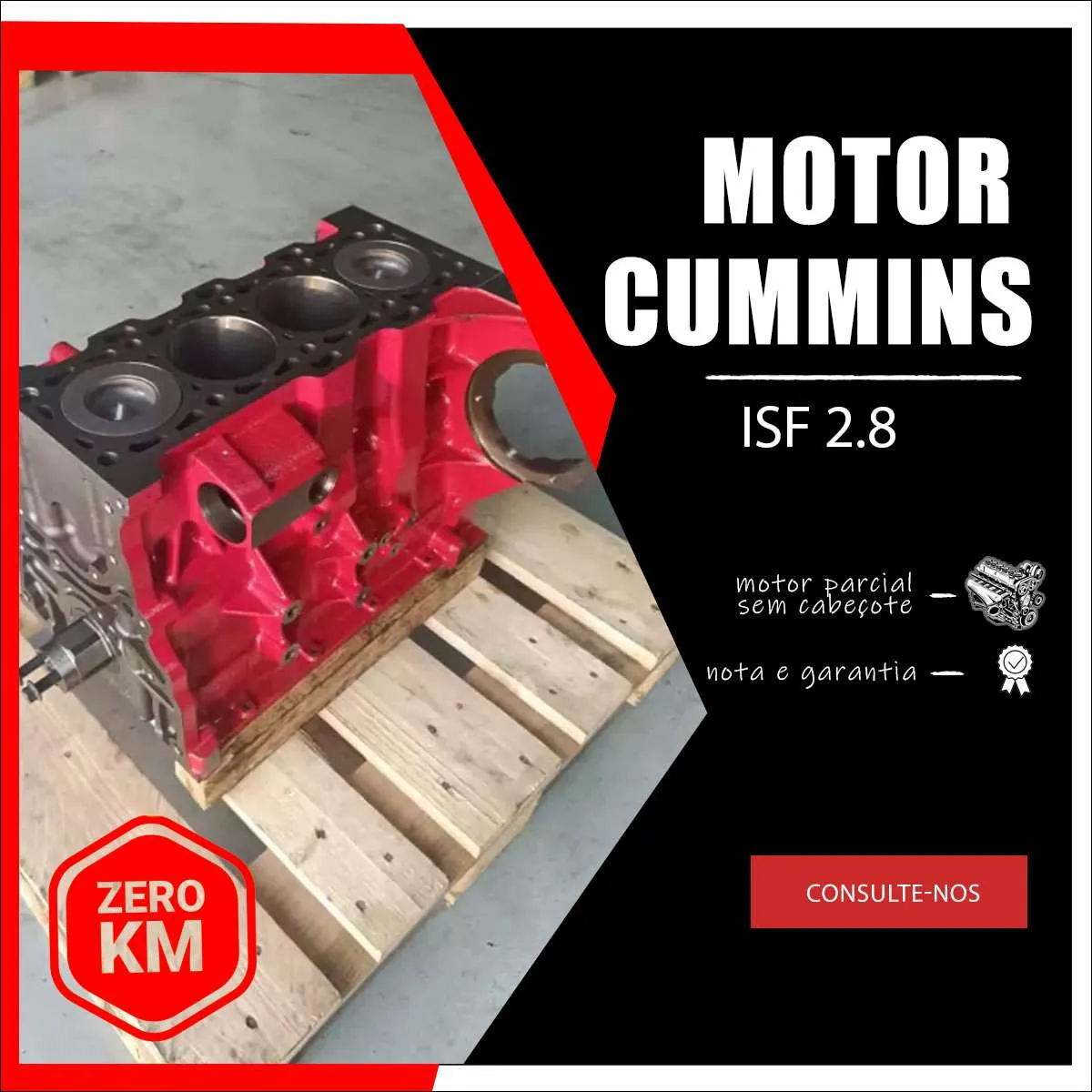 Motor Cummins ISF 2.8 novo parcial