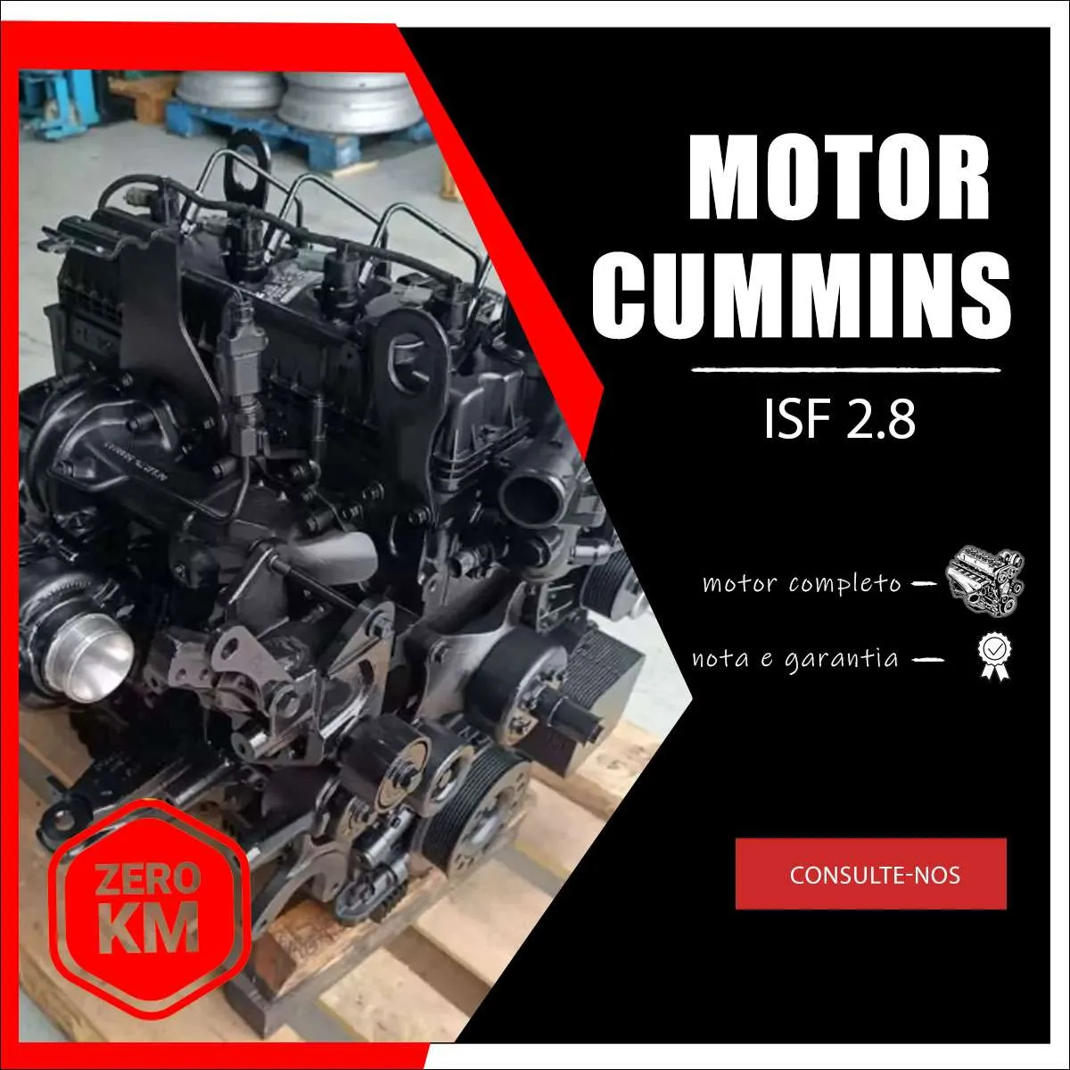 Motor Cummins ISF 2.8 novo completo