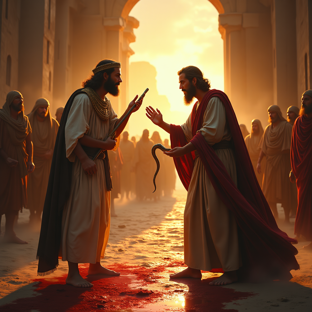 Cover image for Exodus Chapter 7: Moses and Aaron Confront Pharaoh