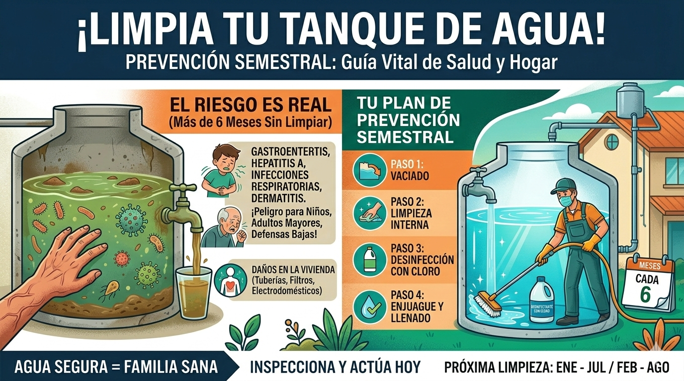 Tanque de agua sin lavar cada 6 meses: enfermedades que puede causar y consecuencias en tu hogar