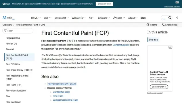 First Contentful Paint (FCP) - Glossary