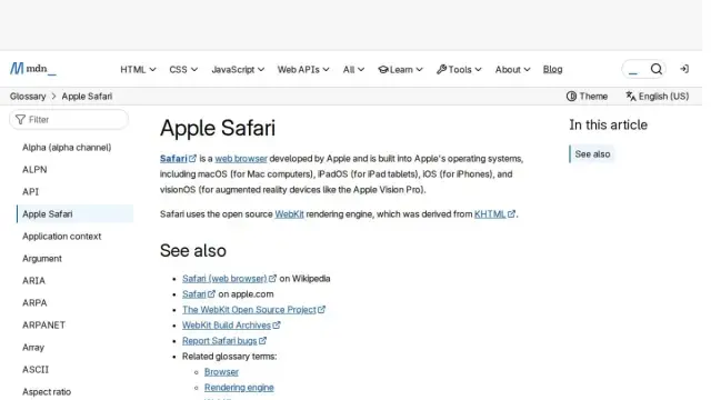 Apple Safari - Glossary | MDN