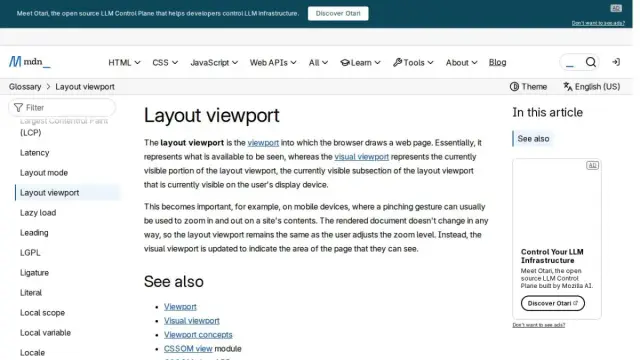 Layout viewport - Glossary