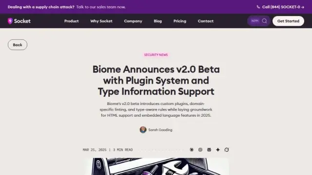 Biome Announces v2.0 Beta with Plugin System and Type Information Support