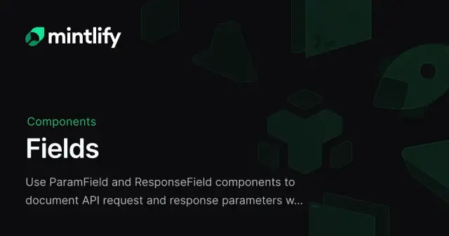 Fields - Mintlify