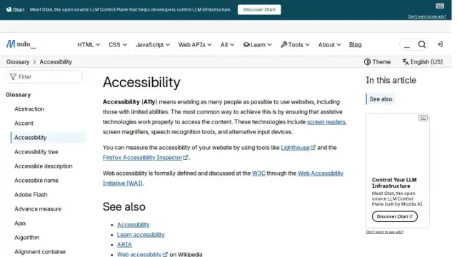Accessibility - Glossary