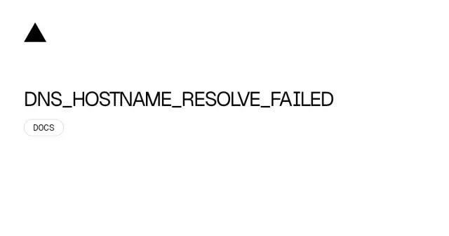 DNS_HOSTNAME_RESOLVE_FAILED